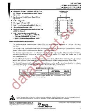 SN74AUC240RGYR datasheet  